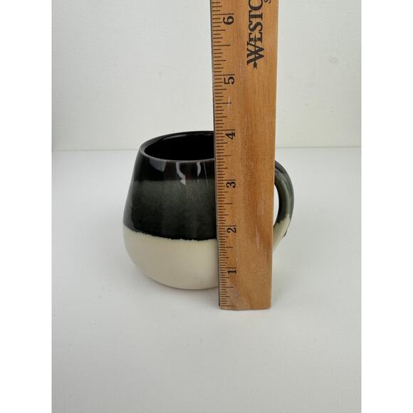 POTTERY BY JULIE MONDRO Black Matte Cream Dimple Mug Handcrafted Coffee Cup - Picture 10 of 12